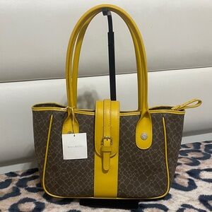 Nina Ricci Yellow and Brown Shoulder Bag
